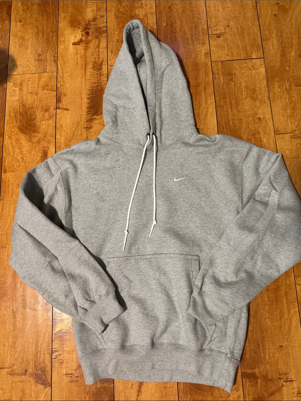 Nike Gray Hooded Pullover Sweatshirt with White Swoosh
